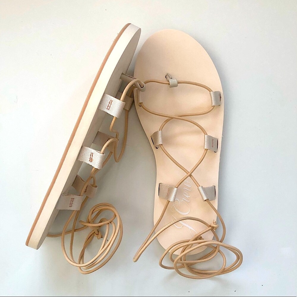j.crew sporty lace-up sandals • size 8.5 • new in box